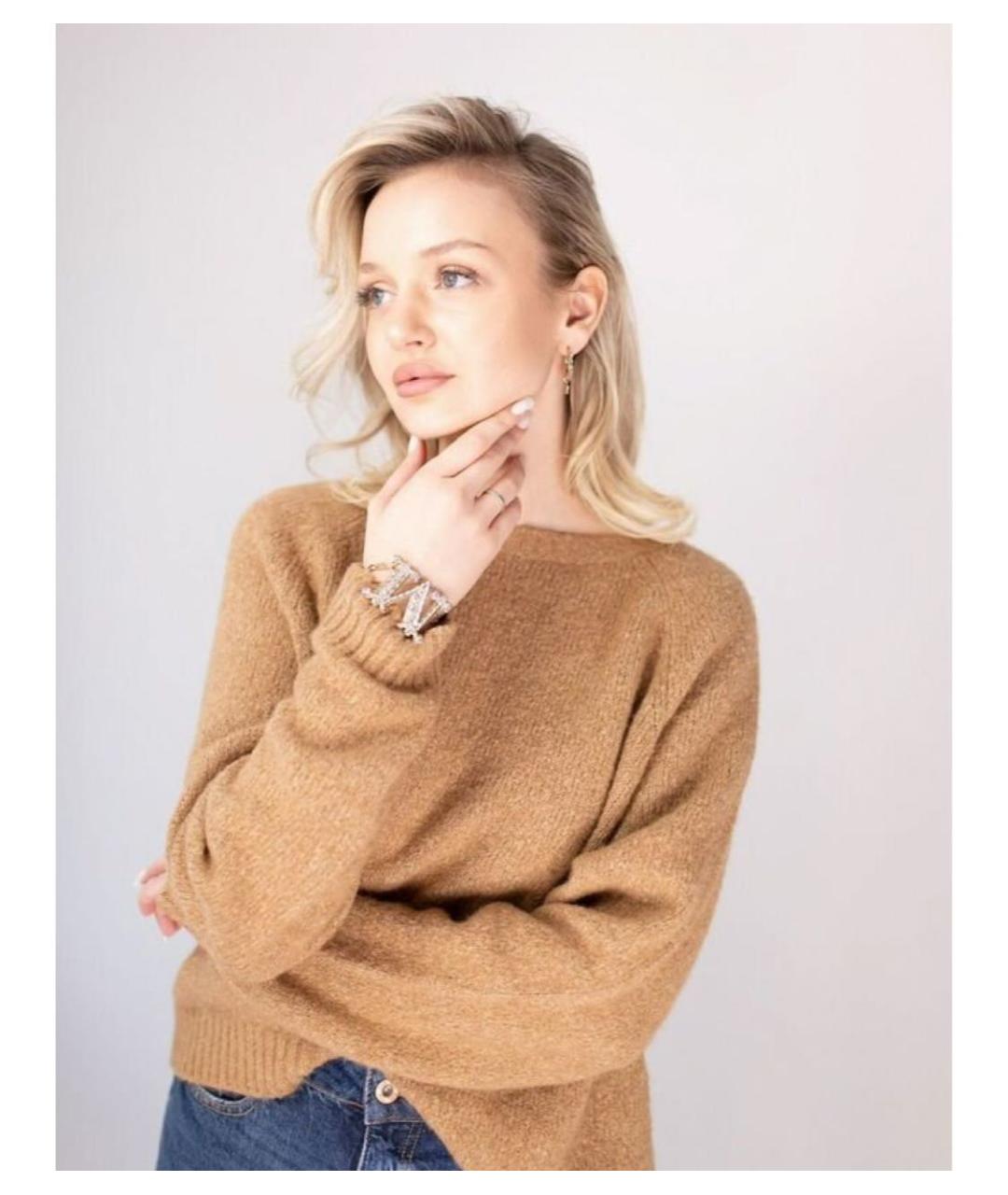 WEEKEND MAX MARA Коричневый шерстяной джемпер / свитер, фото 5