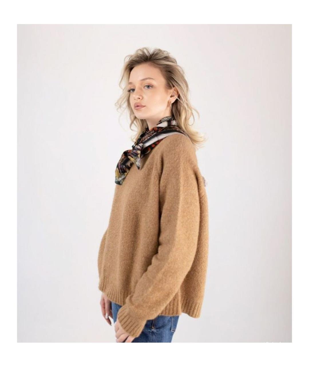 WEEKEND MAX MARA Коричневый шерстяной джемпер / свитер, фото 4