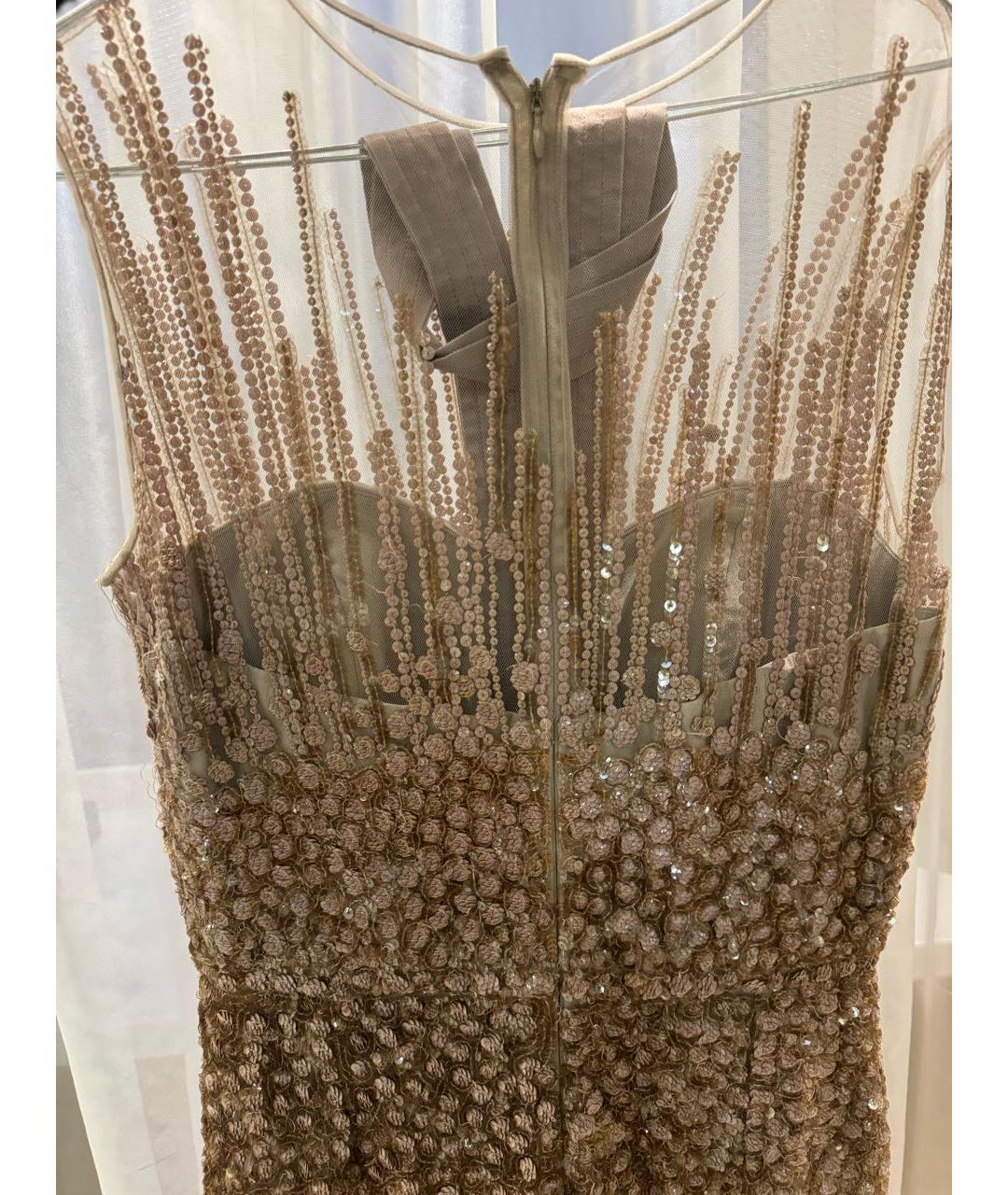 ZUHAIR MURAD Бежевое шелковое вечернее платье, фото 2