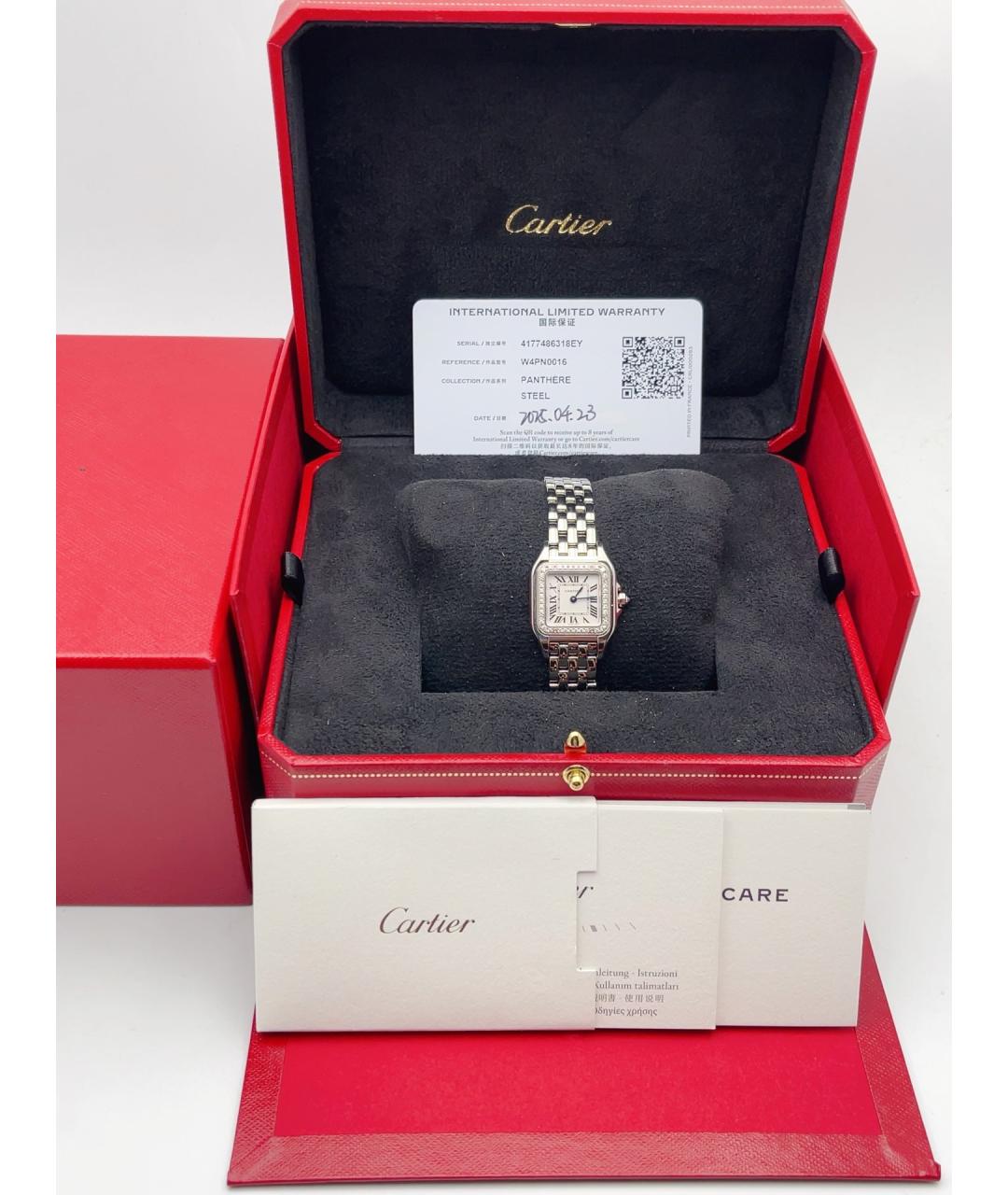 CARTIER Белые стальные часы, фото 6