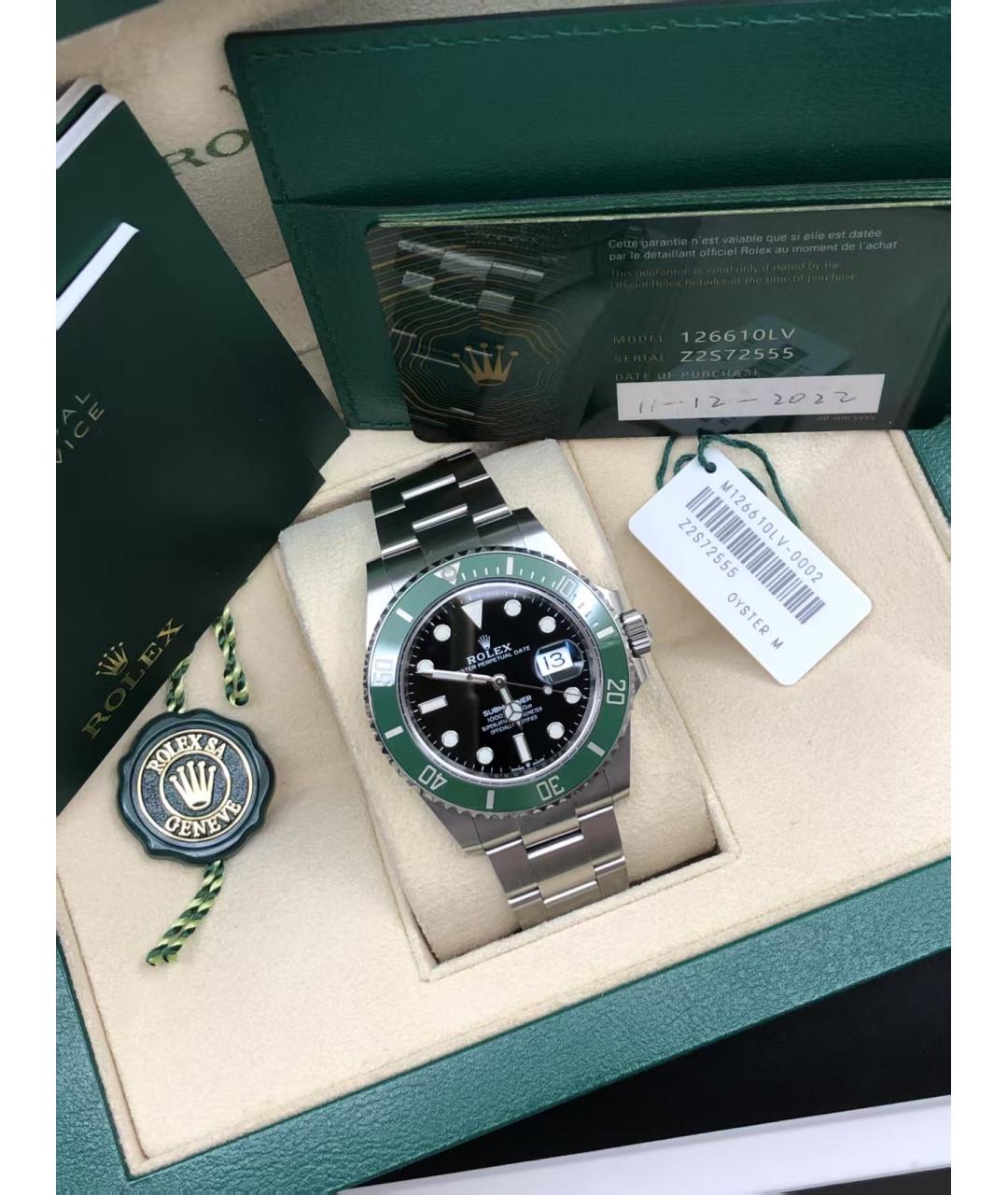 ROLEX Черные стальные часы, фото 2