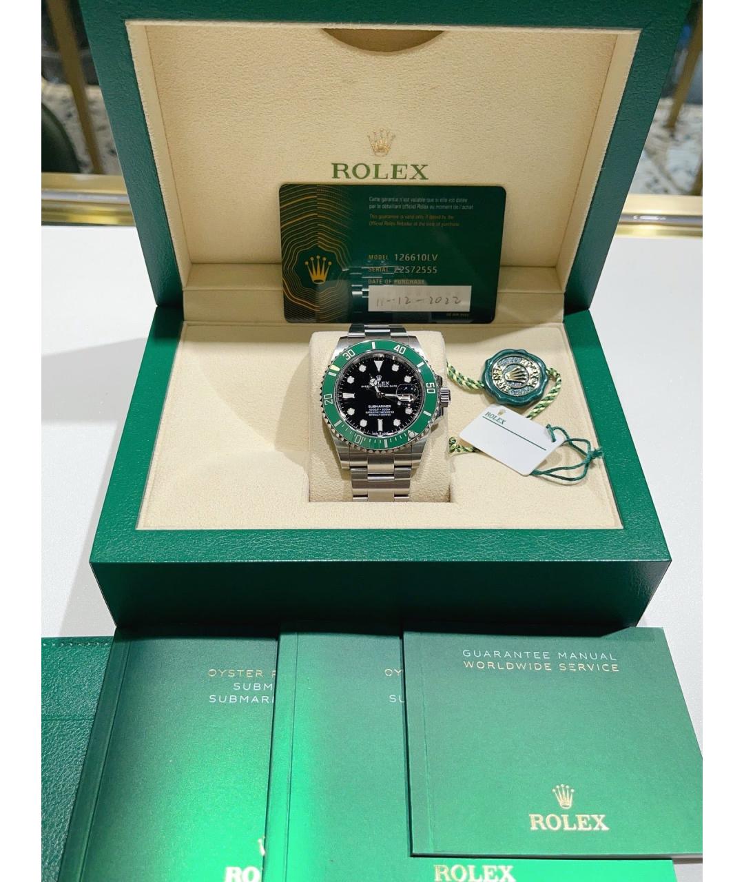 ROLEX Черные стальные часы, фото 8