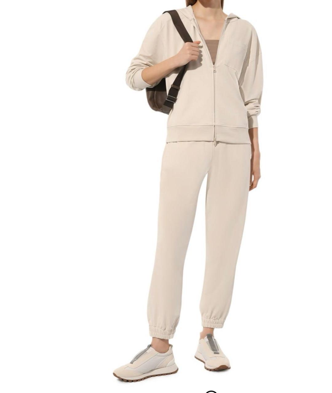 BRUNELLO CUCINELLI Бежевые хлопковые спортивные брюки и шорты, фото 4