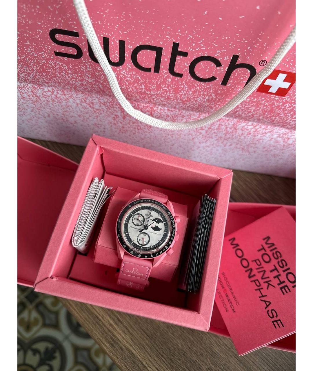 OMEGA Розовые часы, фото 4
