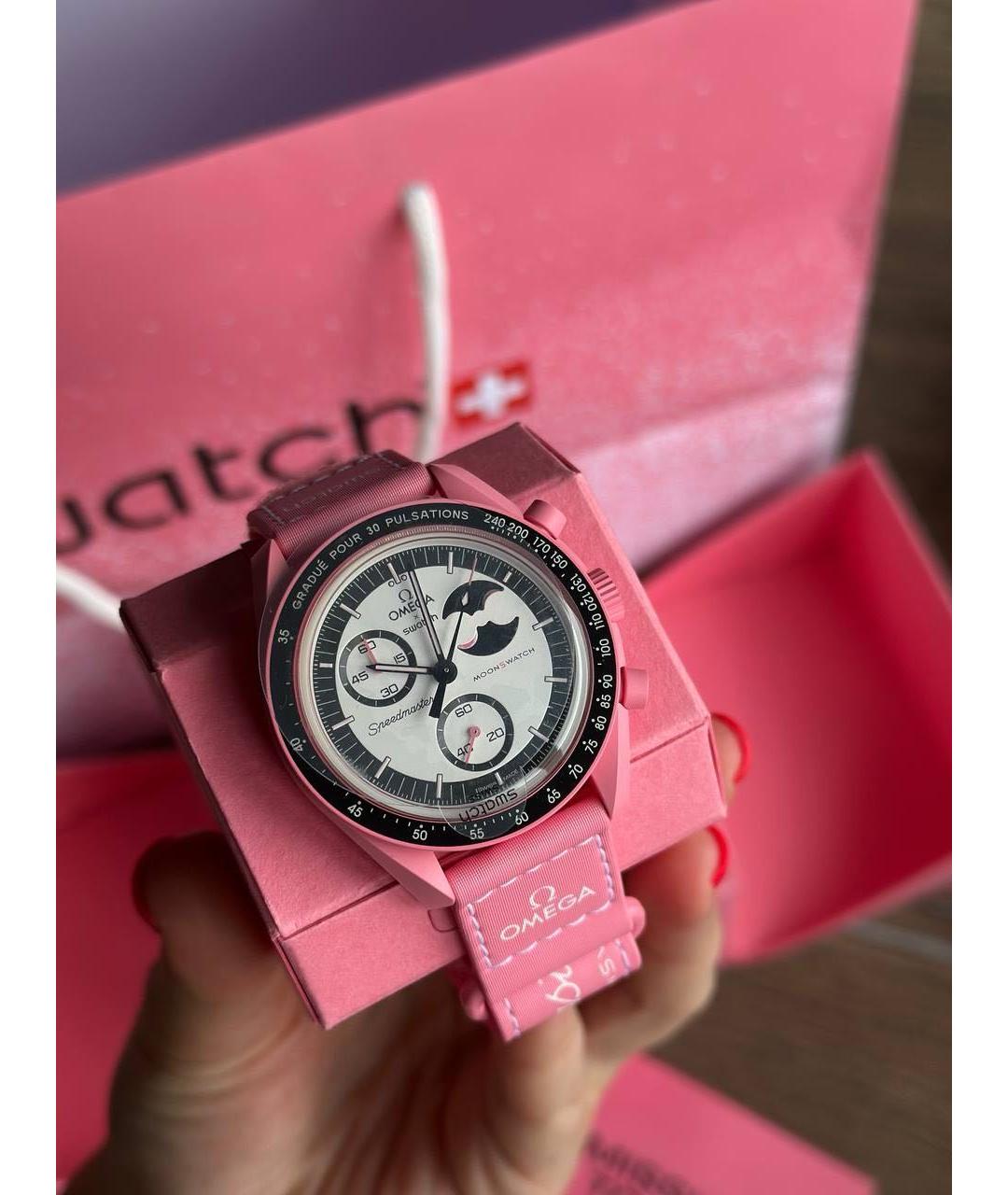 OMEGA Розовые часы, фото 2