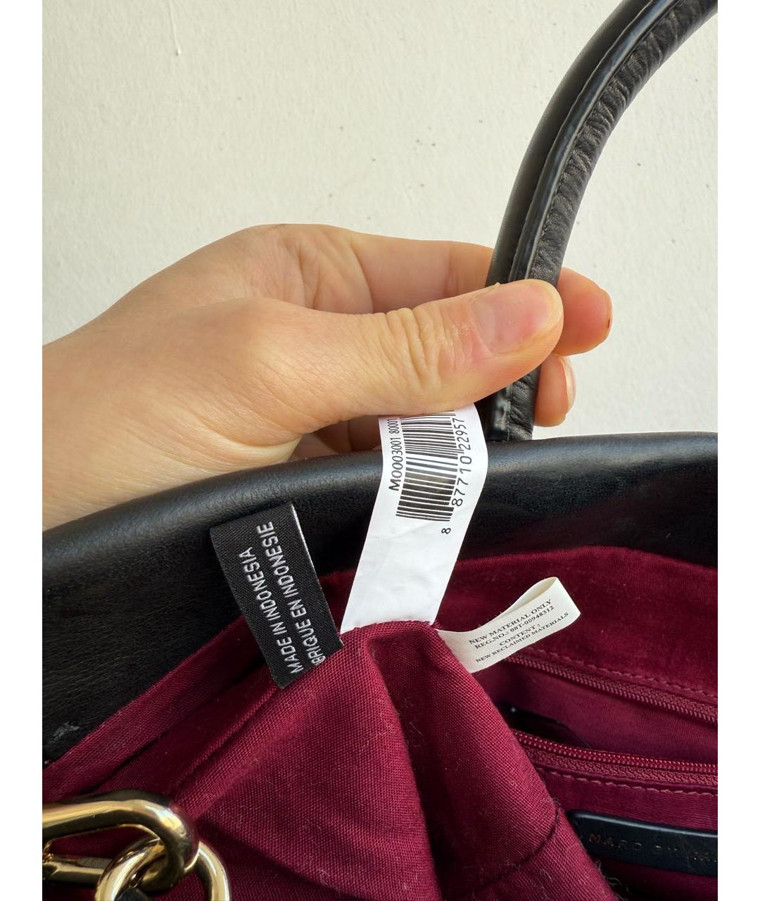 MARC JACOBS Черная сумка с короткими ручками из искусственной кожи, фото 3