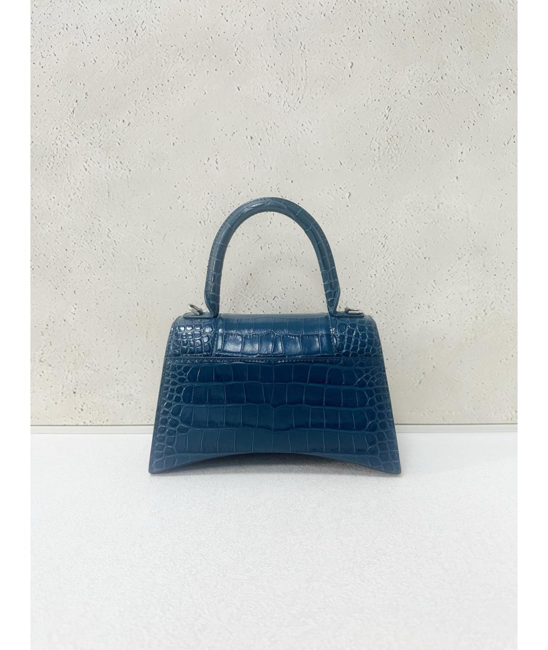 BALENCIAGA Темно-синяя кожаная сумка с короткими ручками, фото 2