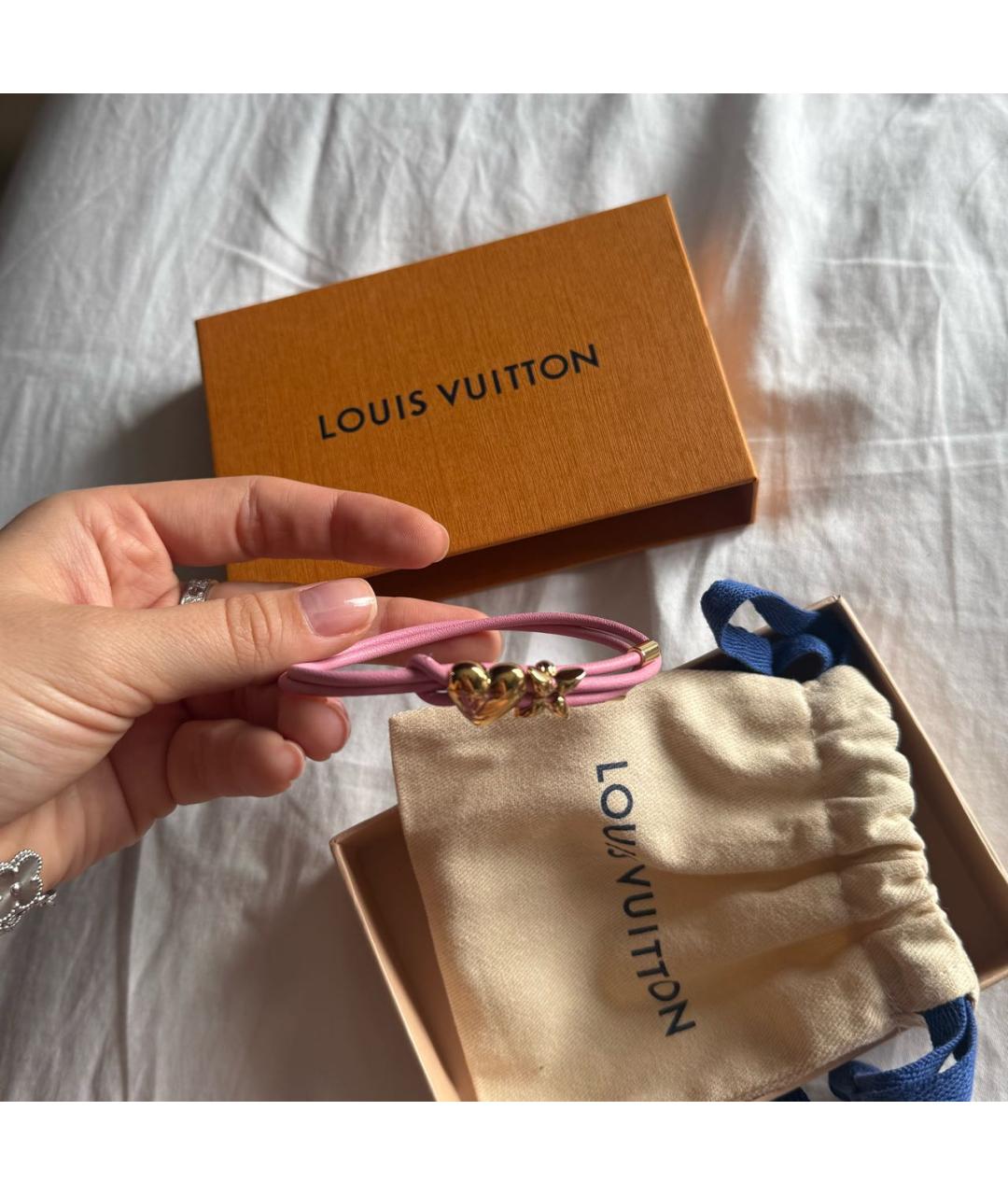 LOUIS VUITTON Розовый кожаный браслет, фото 2