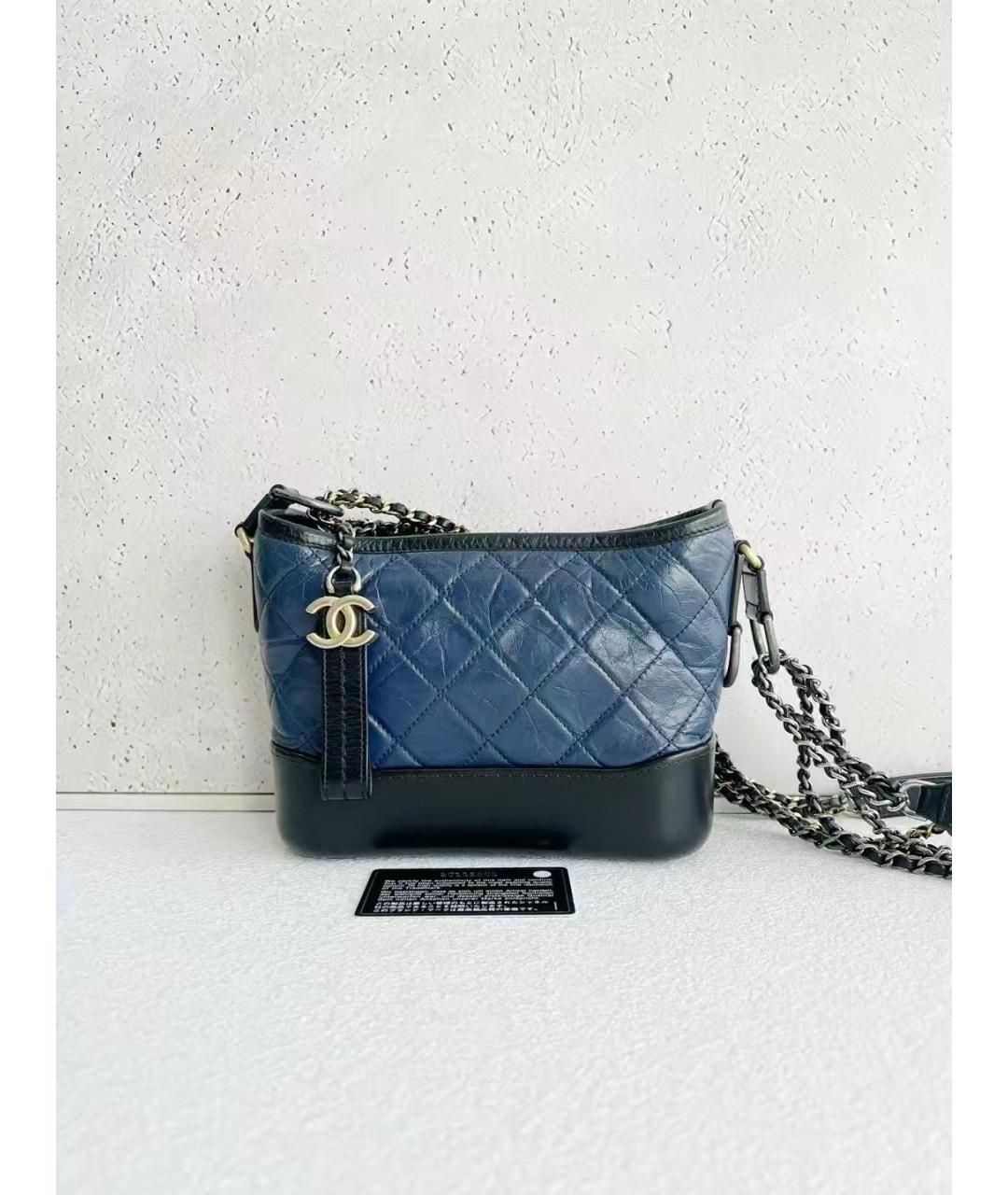 CHANEL Голубая кожаная сумка тоут, фото 7