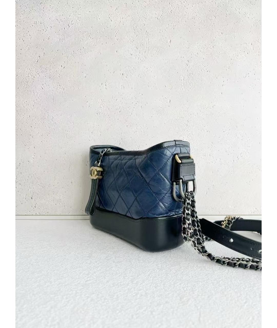 CHANEL Голубая кожаная сумка тоут, фото 4
