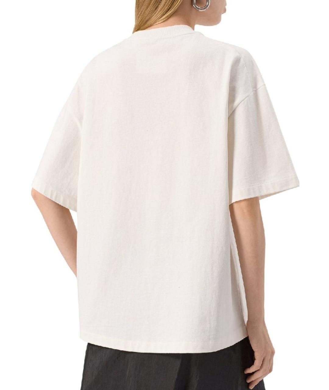 JIL SANDER Белая хлопковая футболка, фото 2