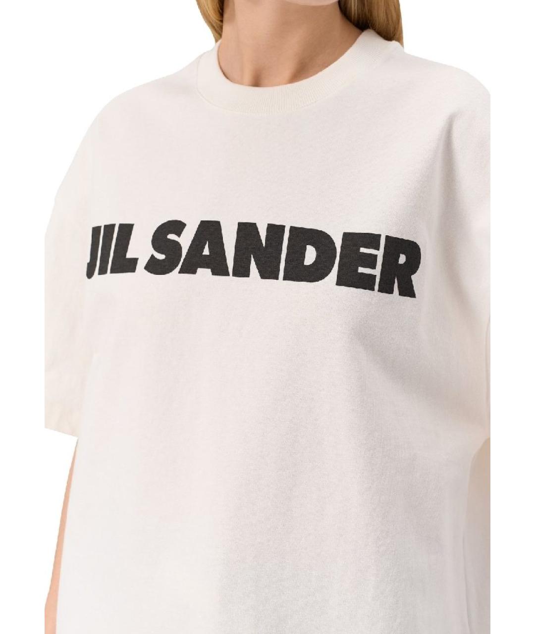 JIL SANDER Белая хлопковая футболка, фото 3
