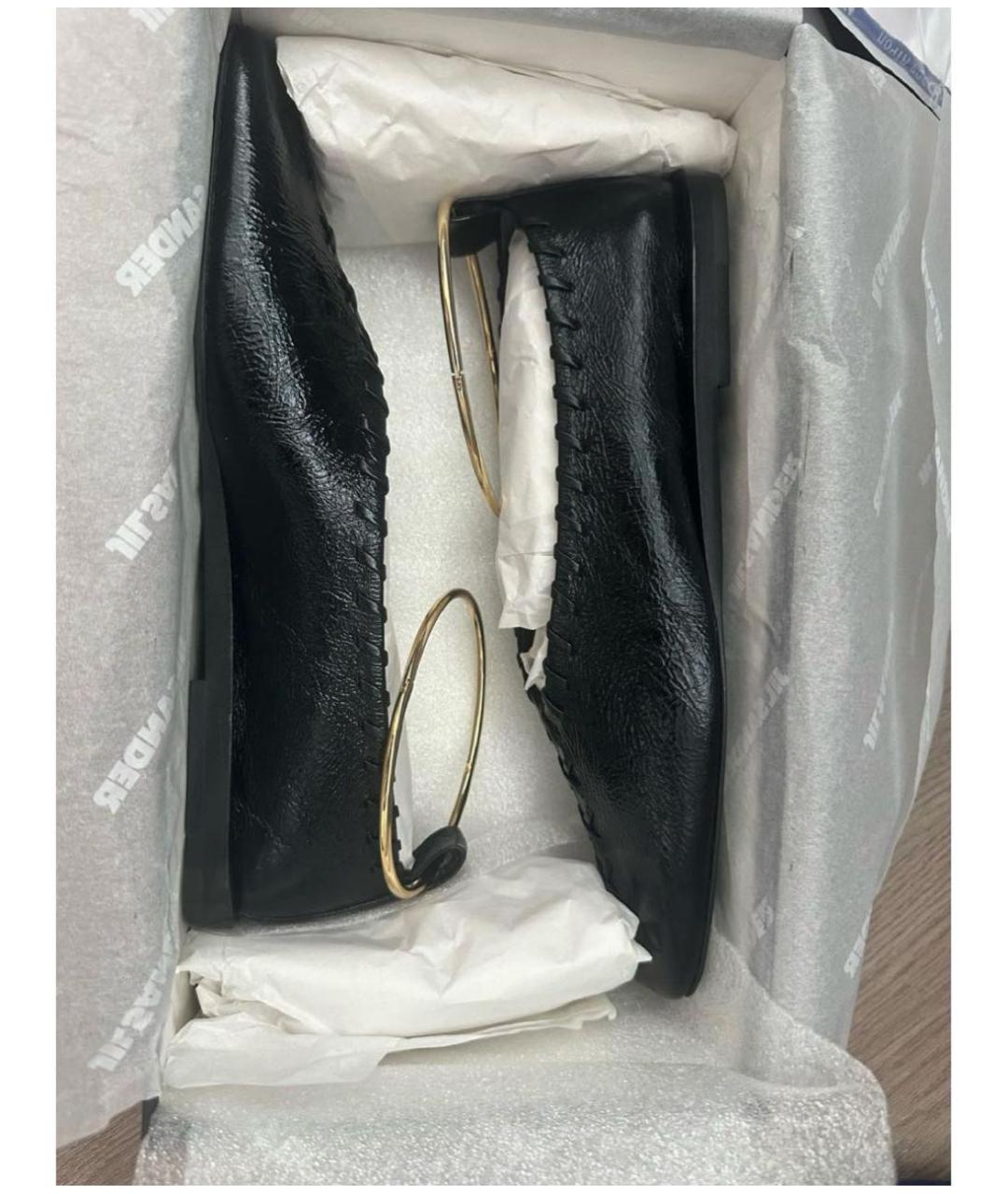 JIL SANDER Черные кожаные балетки, фото 6