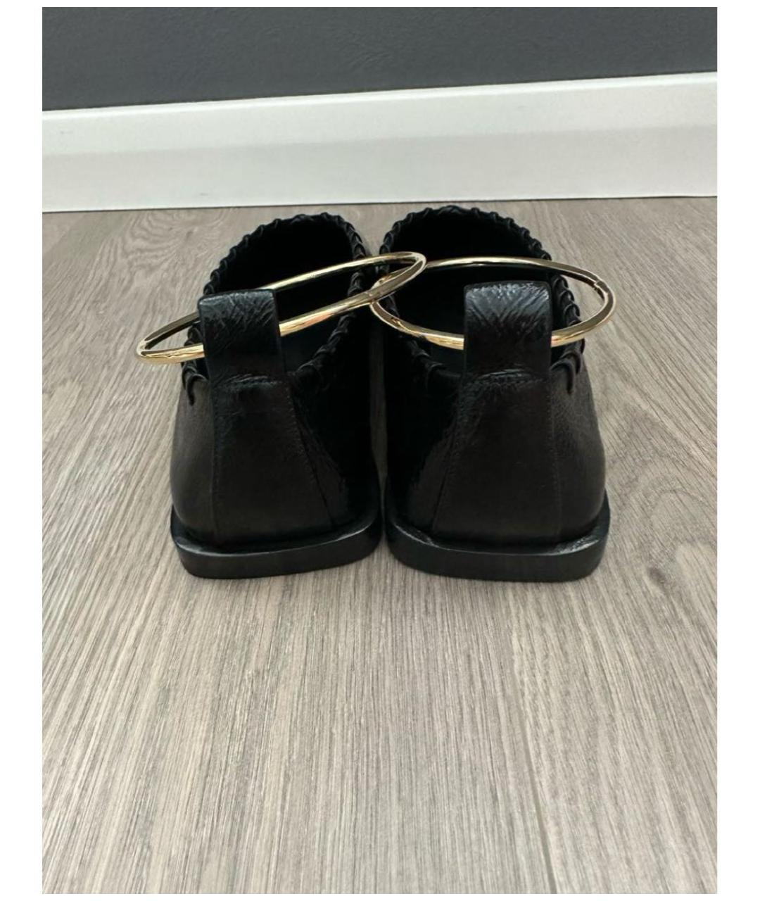 JIL SANDER Черные кожаные балетки, фото 4