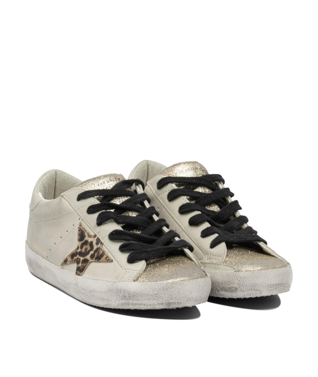 GOLDEN GOOSE DELUXE BRAND Бежевые кожаные кеды, фото 2