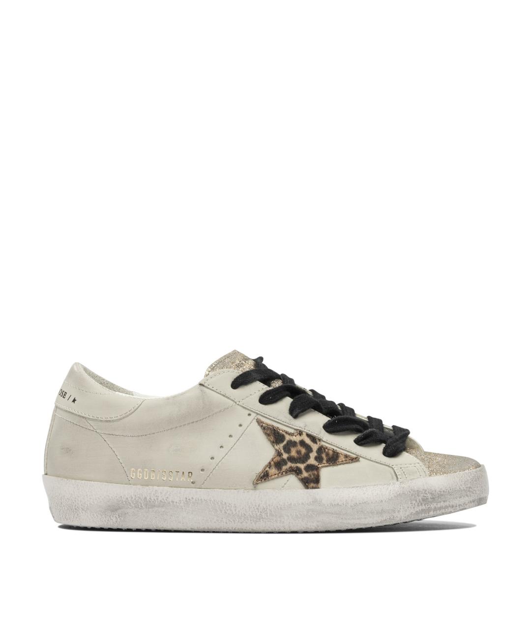 GOLDEN GOOSE DELUXE BRAND Бежевые кожаные кеды, фото 1