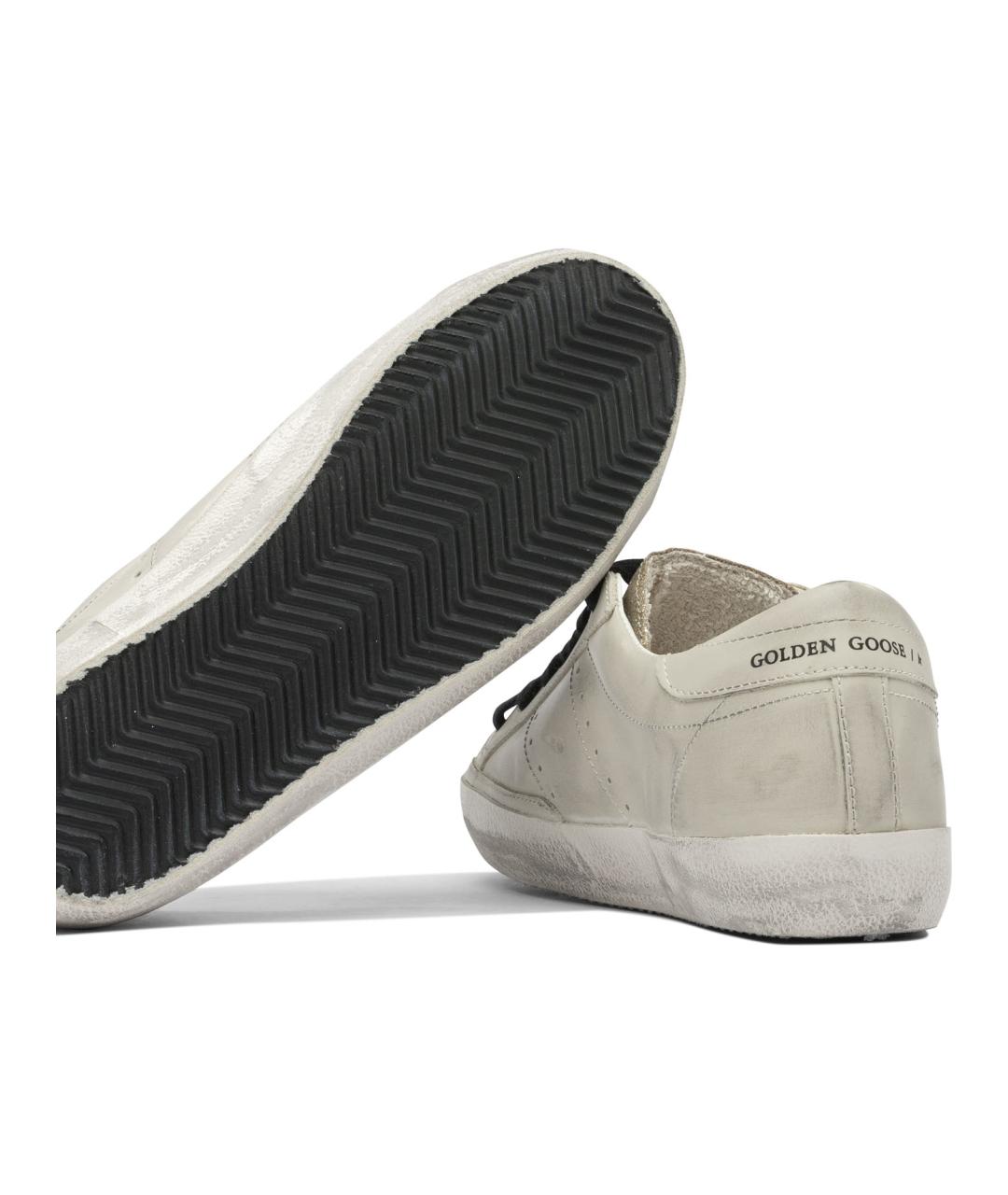 GOLDEN GOOSE DELUXE BRAND Бежевые кожаные кеды, фото 5