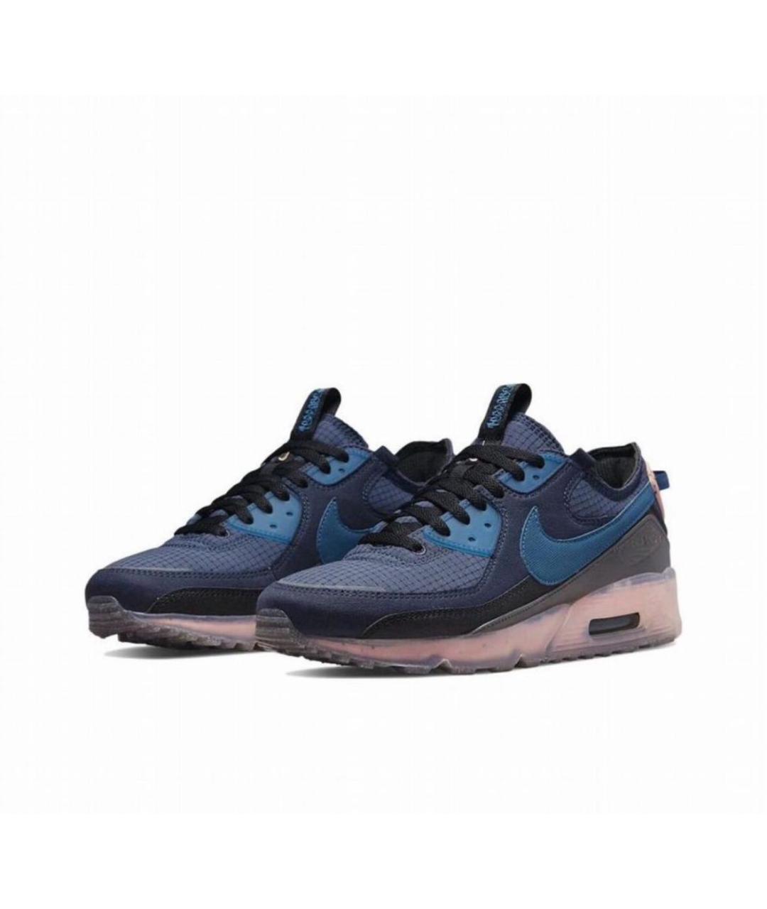 NIKE Темно-синие текстильные низкие кроссовки / кеды, фото 2