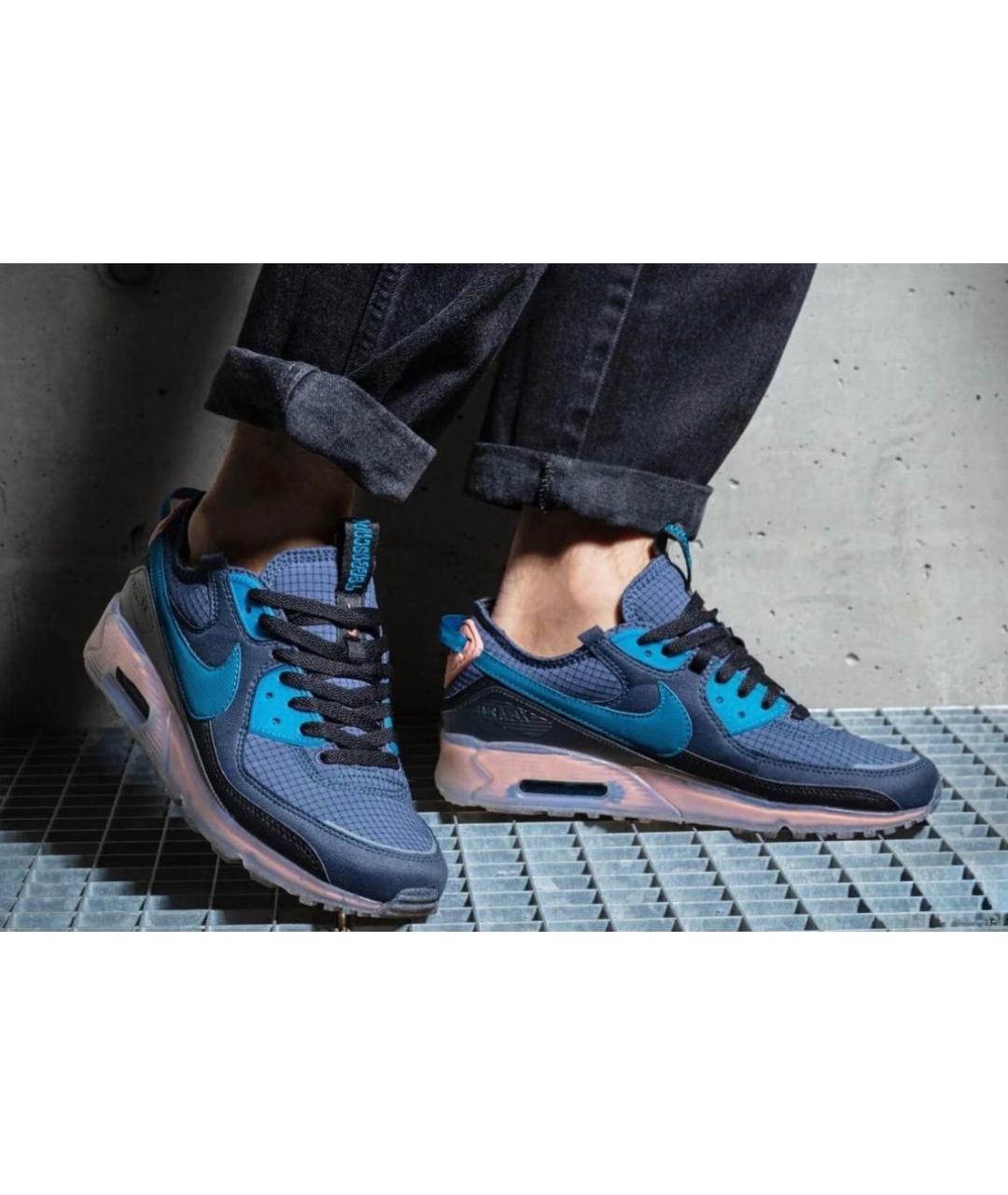 NIKE Темно-синие текстильные низкие кроссовки / кеды, фото 6