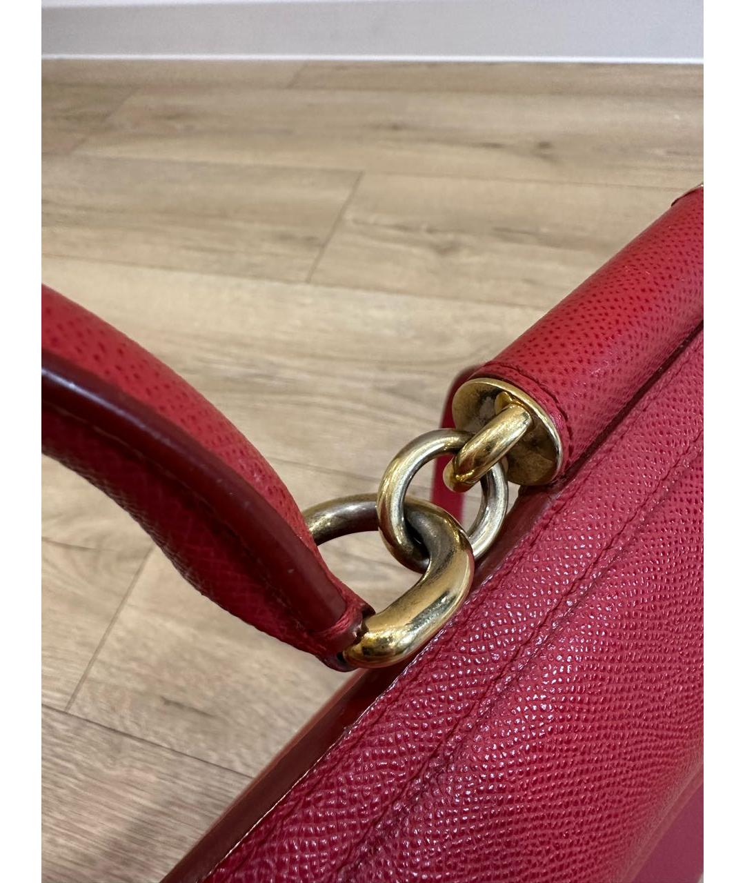 DOLCE&GABBANA Красная кожаная сумка с короткими ручками, фото 7
