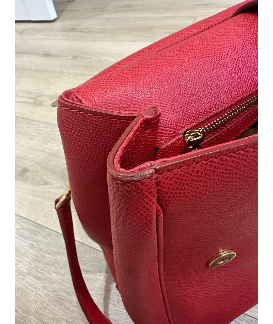 DOLCE&GABBANA Красная кожаная сумка с короткими ручками, фото 5