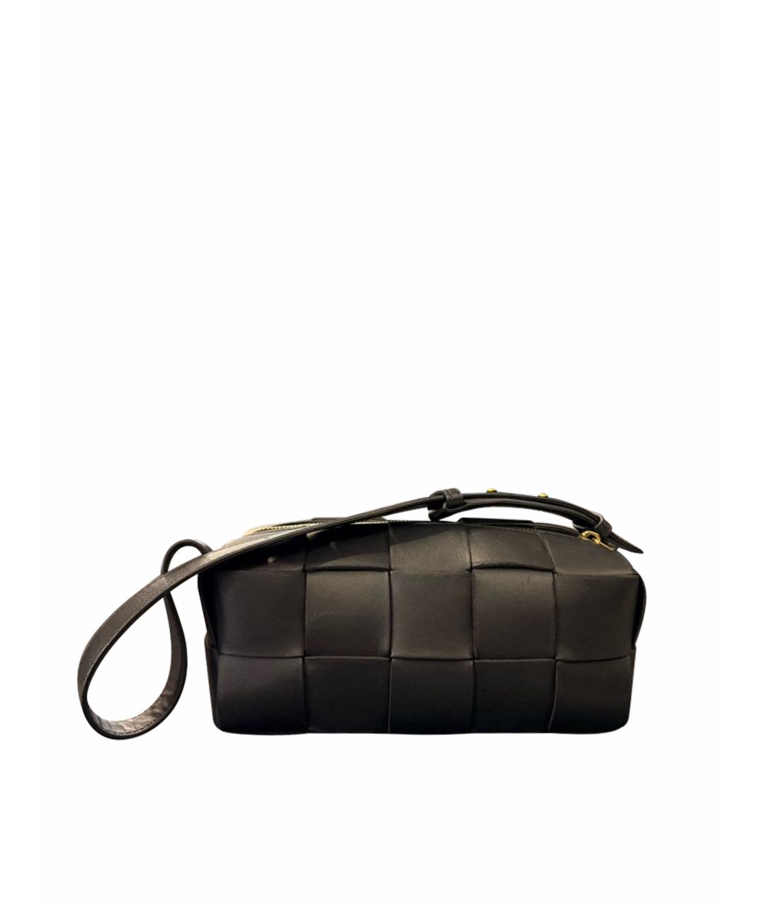 BOTTEGA VENETA Черная кожаная сумка через плечо, фото 1