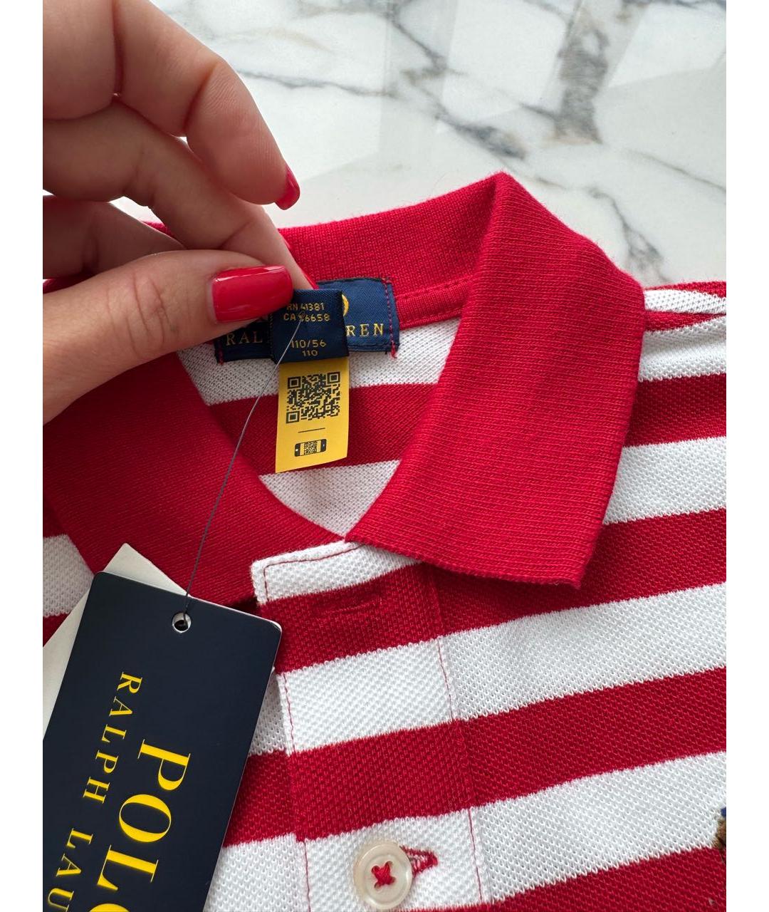 POLO RALPH LAUREN Белый хлопковый детская футболка / топ, фото 3