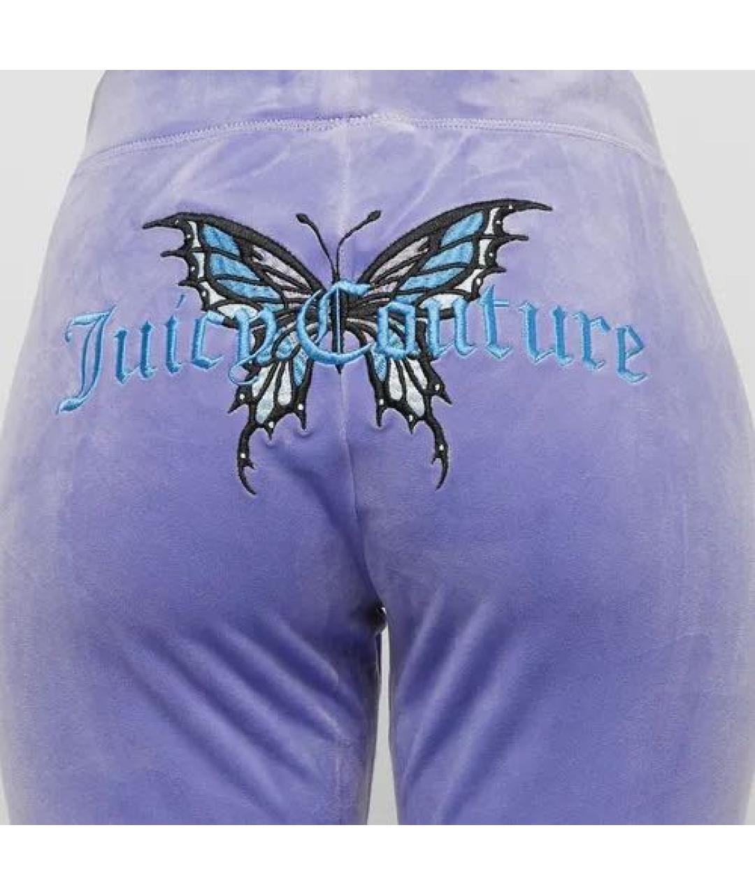 JUICY COUTURE Фиолетовый велюровый костюм с брюками, фото 7