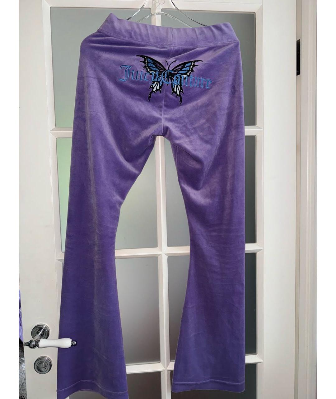 JUICY COUTURE Фиолетовый велюровый костюм с брюками, фото 4