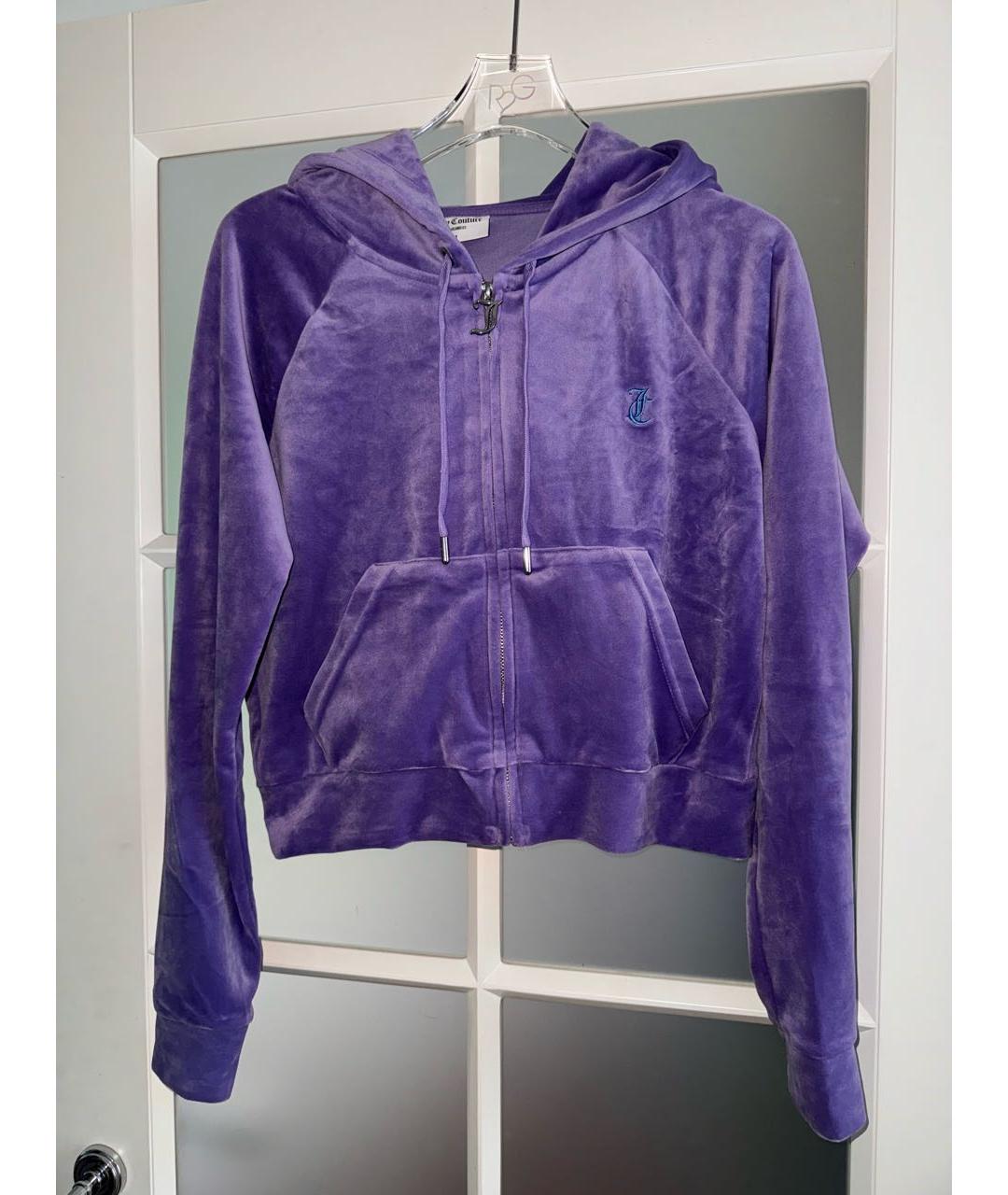 JUICY COUTURE Фиолетовый велюровый костюм с брюками, фото 9
