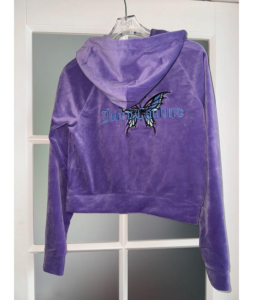 JUICY COUTURE Фиолетовый велюровый костюм с брюками, фото 2