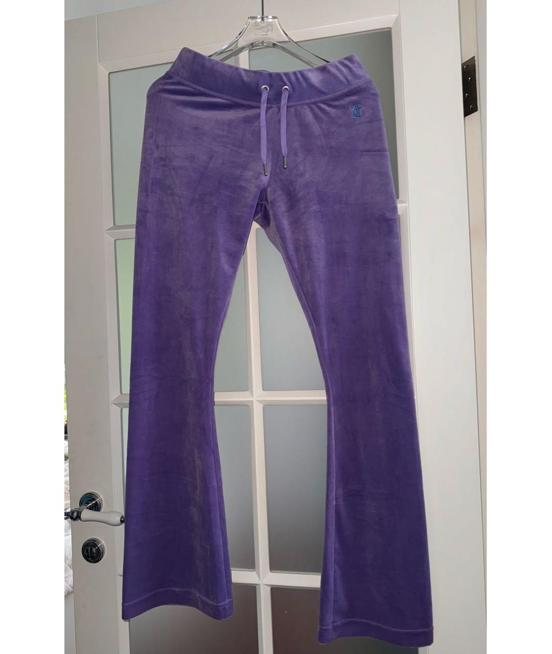 JUICY COUTURE Фиолетовый велюровый костюм с брюками, фото 3