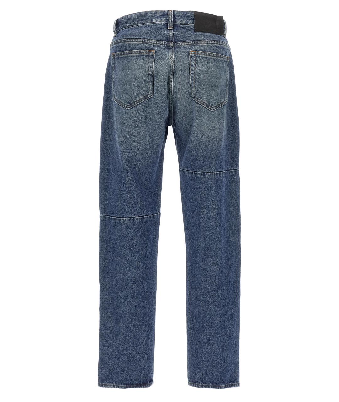 MM6 MAISON MARGIELA Синие хлопковые прямые джинсы, фото 2