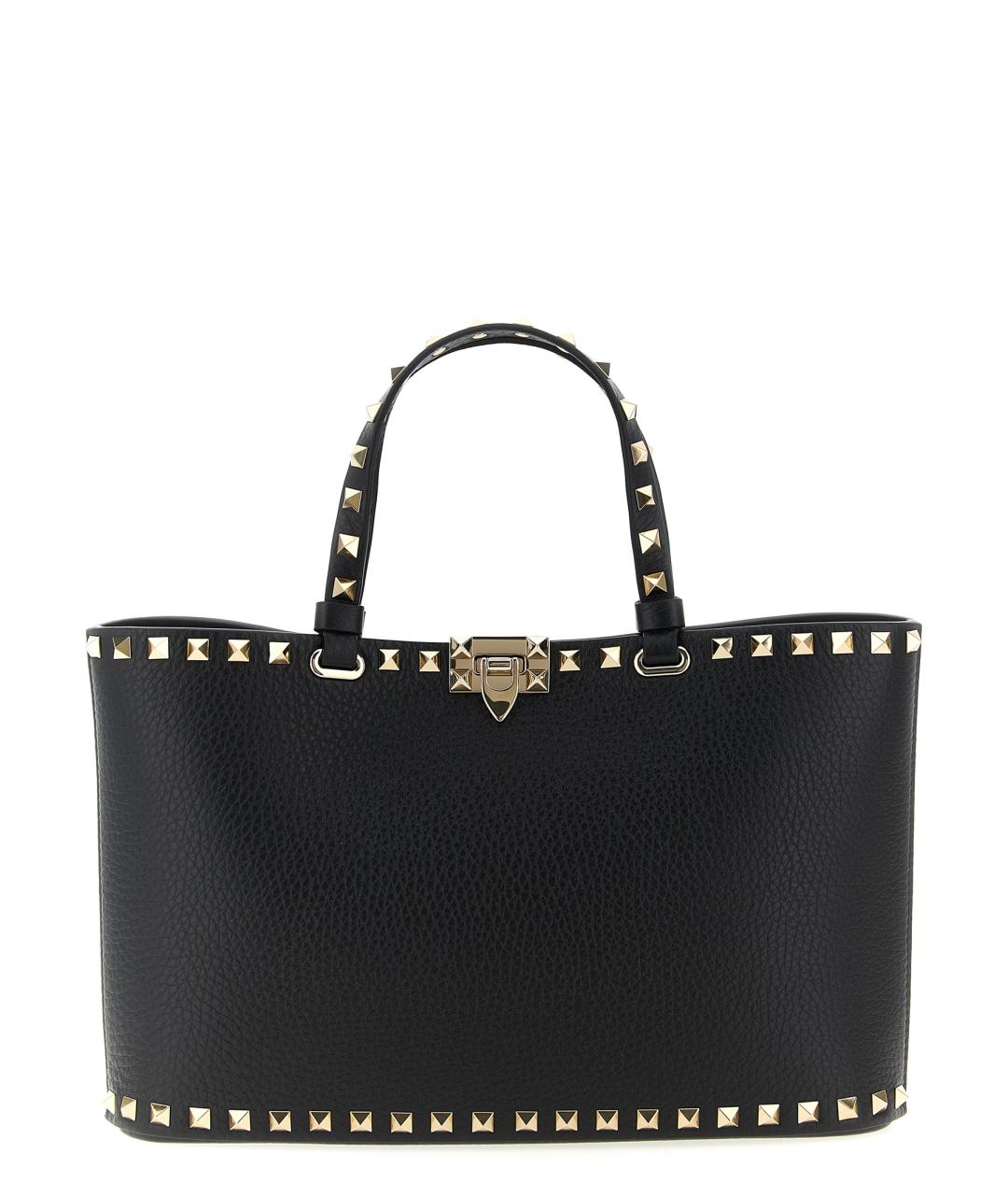 VALENTINO Черная кожаная сумка тоут, фото 1