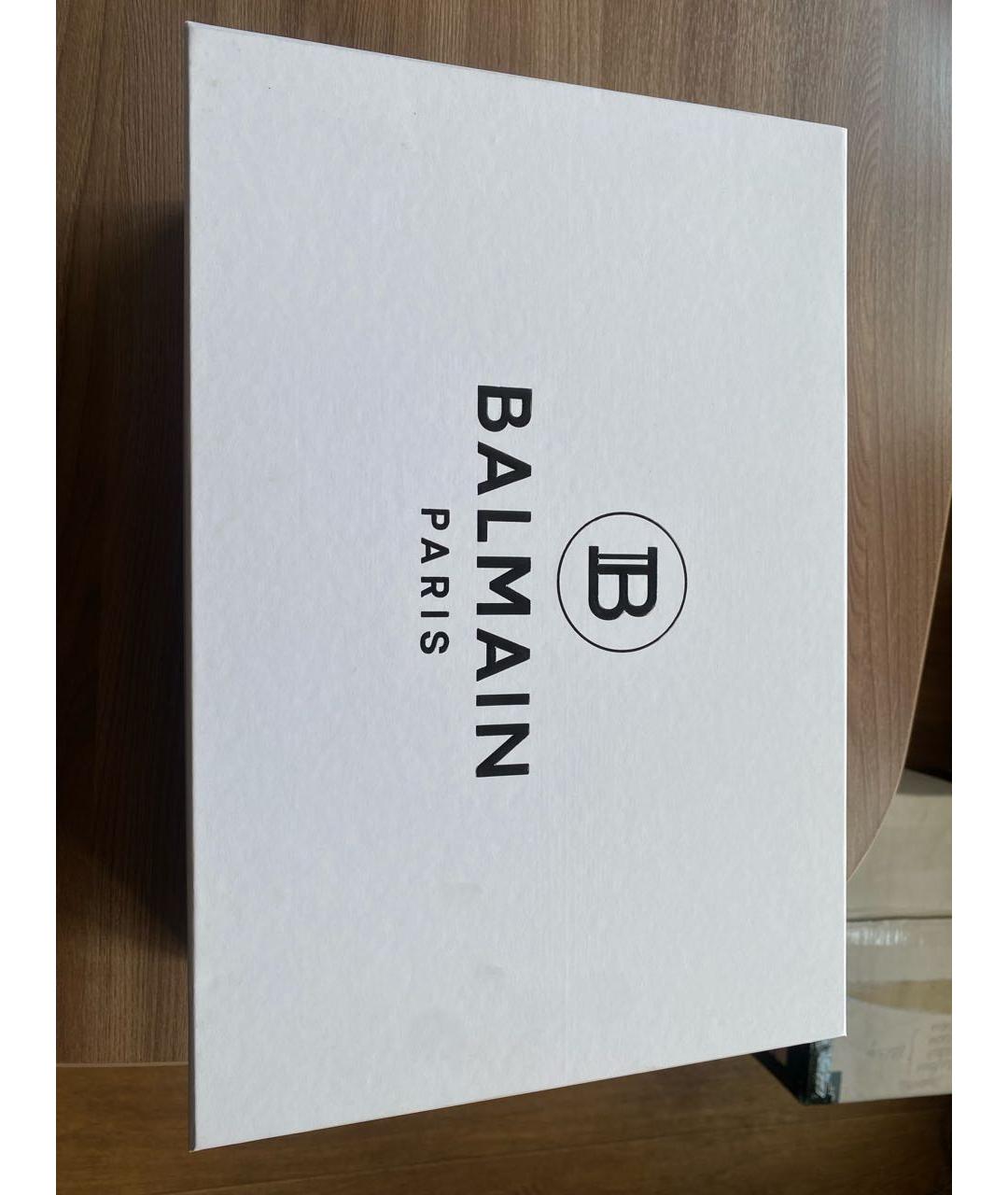 BALMAIN Серые кожаные кеды, фото 6