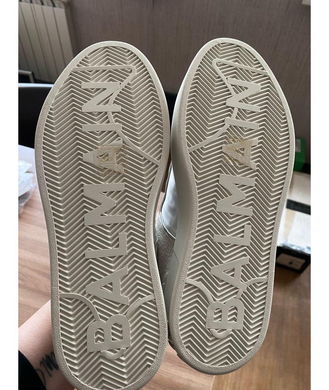 BALMAIN Серые кожаные кеды, фото 5