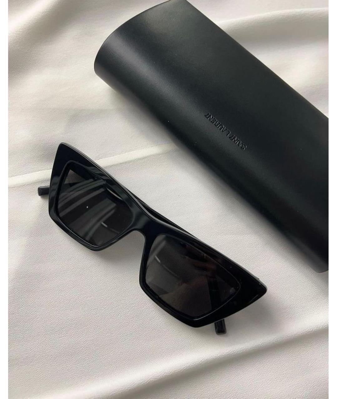 SAINT LAURENT Черные пластиковые солнцезащитные очки, фото 2
