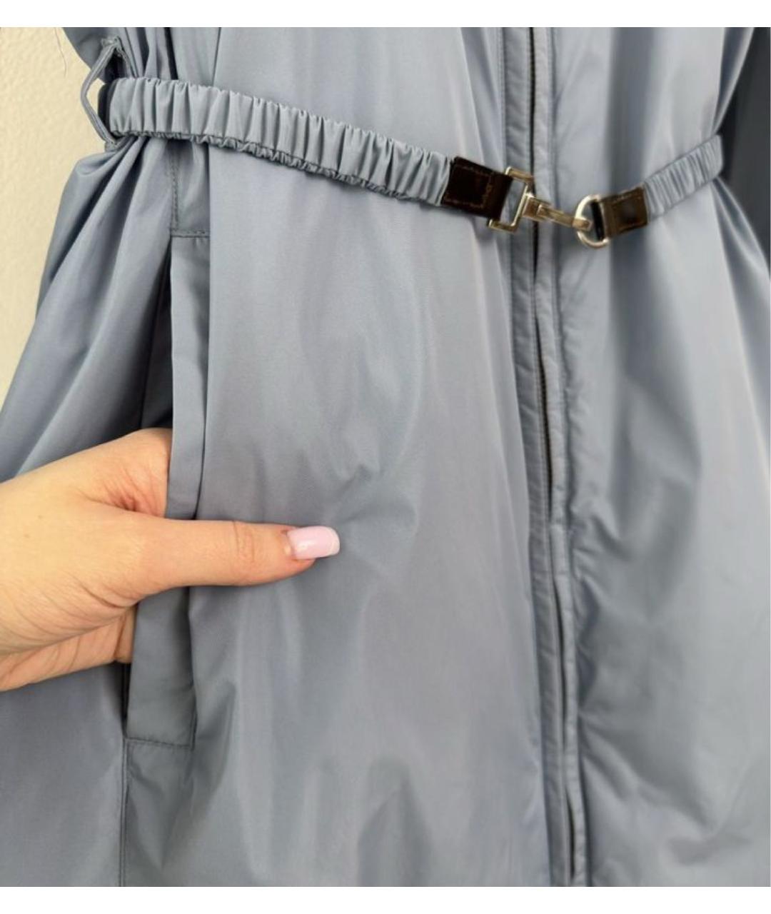 MAX MARA THE CUBE Голубая полиэстеровая парка, фото 4