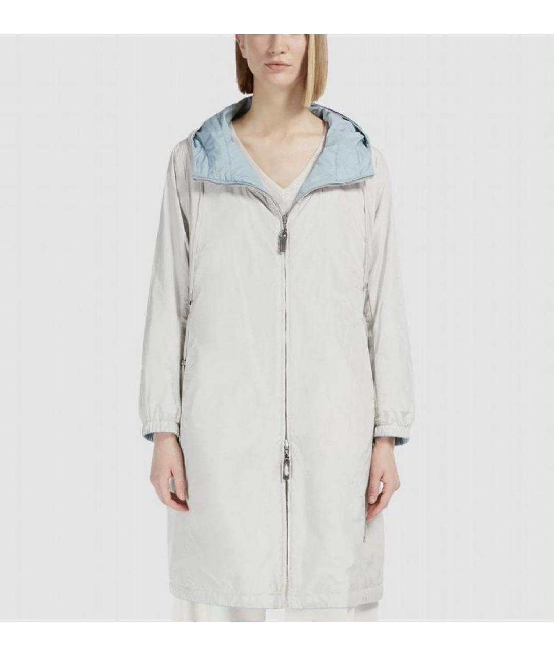 MAX MARA THE CUBE Голубая полиэстеровая парка, фото 6