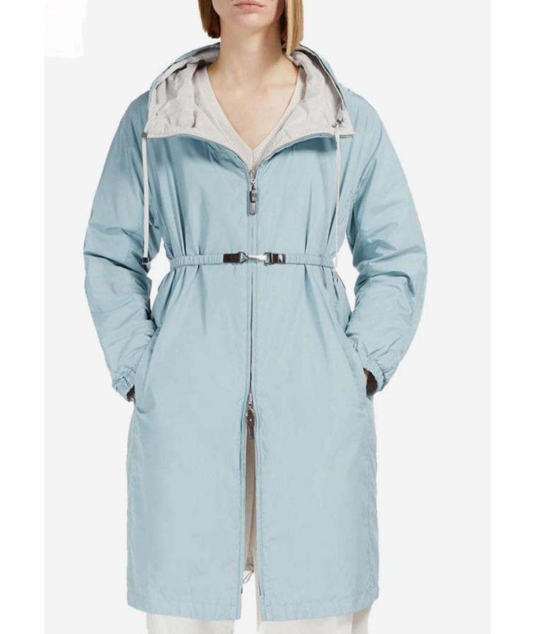 MAX MARA THE CUBE Голубая полиэстеровая парка, фото 7