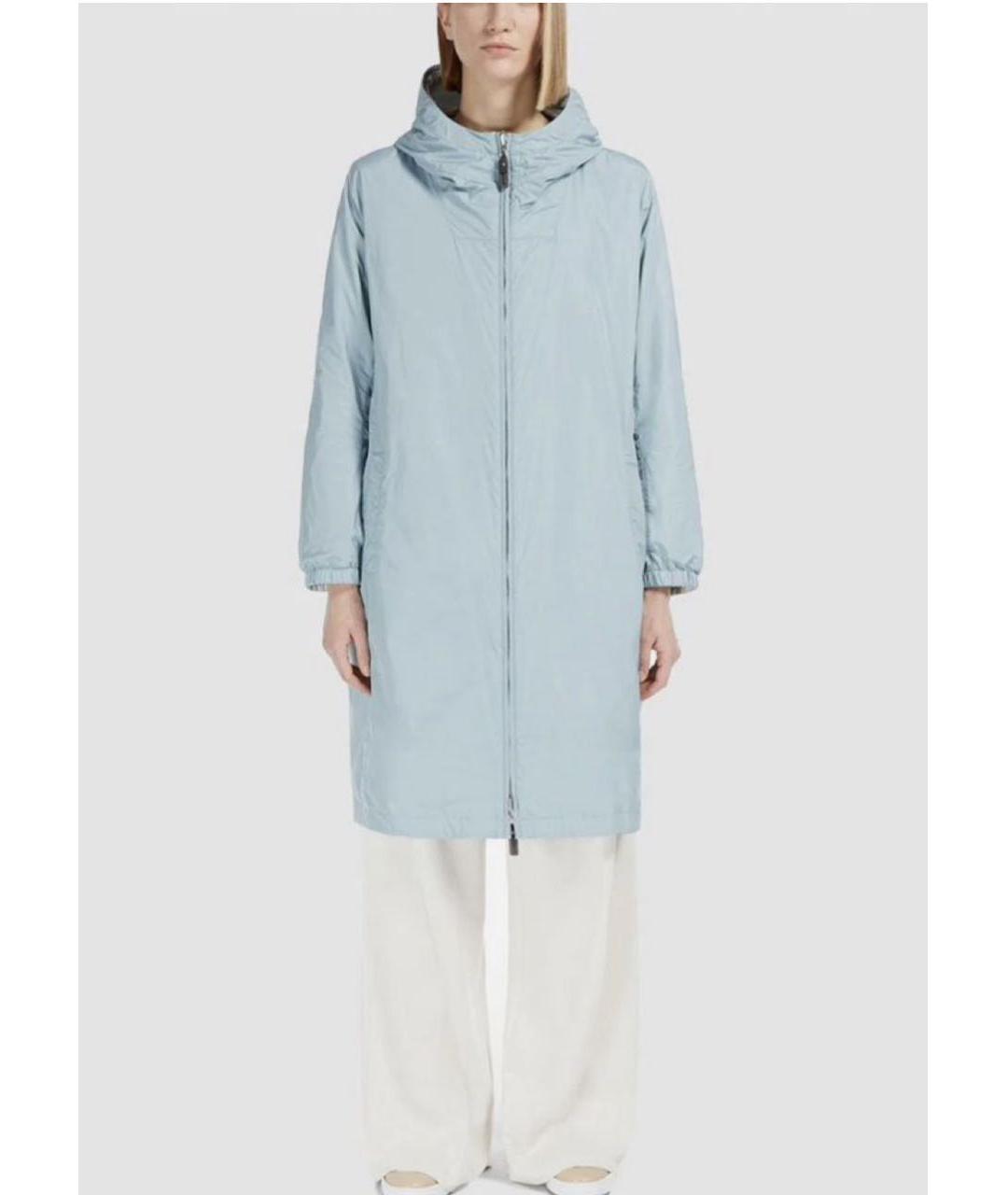MAX MARA THE CUBE Голубая полиэстеровая парка, фото 5