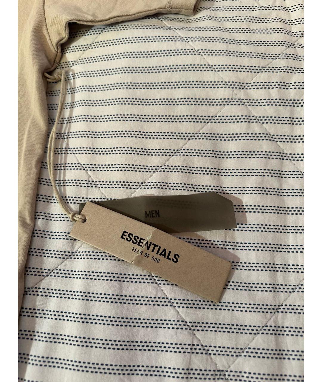 FEAR OF GOD ESSENTIALS Бежевая хлопковая футболка, фото 5