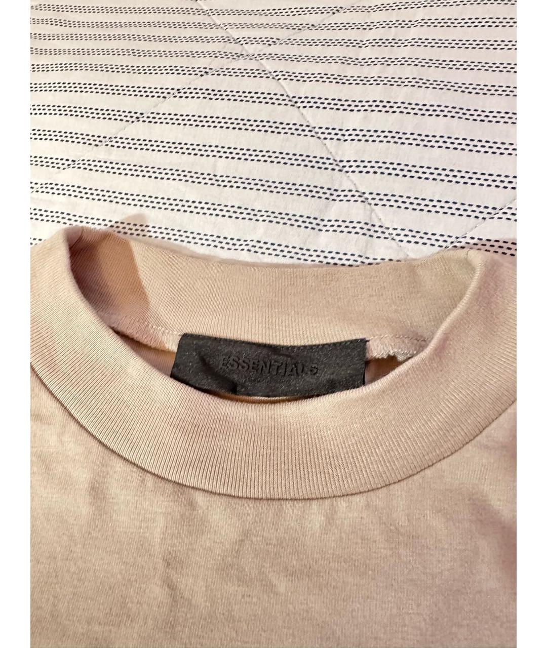 FEAR OF GOD ESSENTIALS Бежевая хлопковая футболка, фото 3