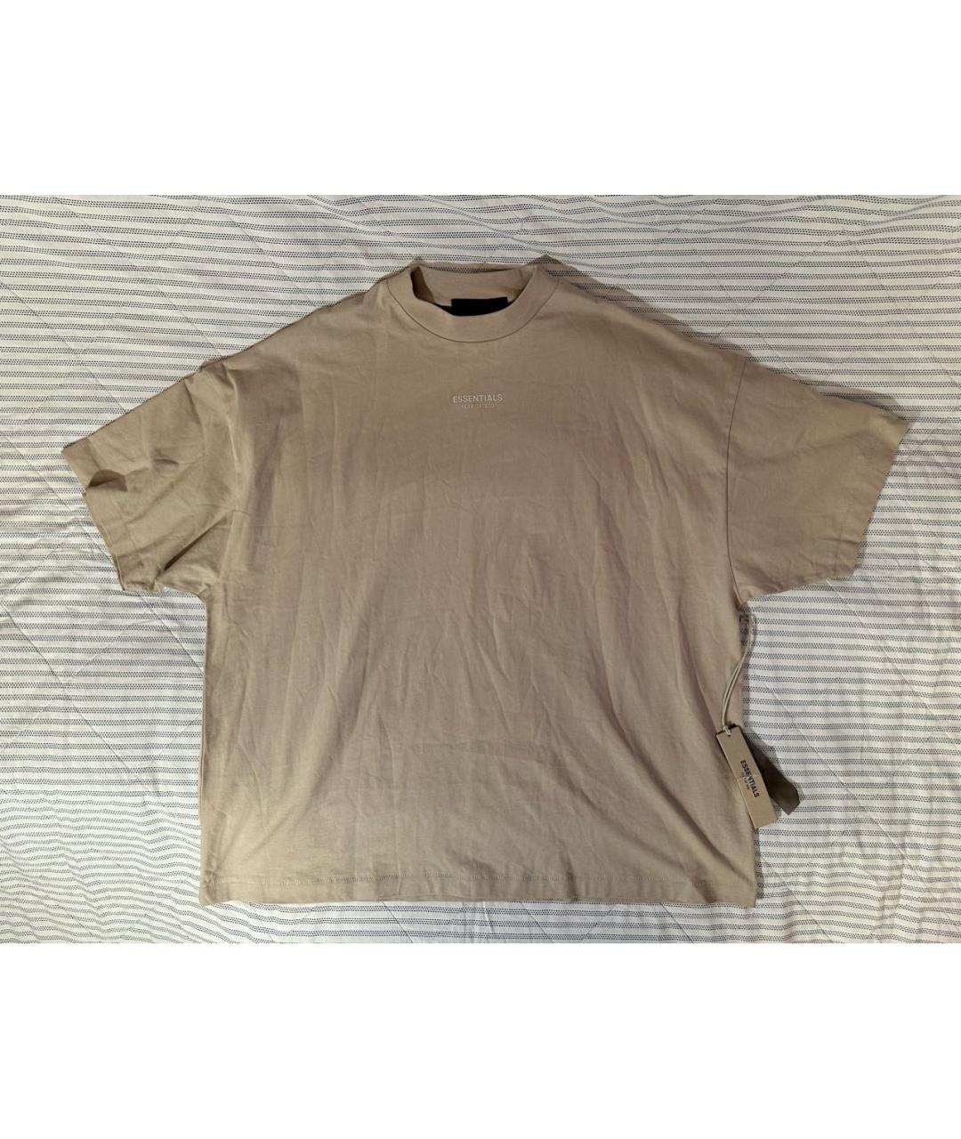 FEAR OF GOD ESSENTIALS Бежевая хлопковая футболка, фото 6