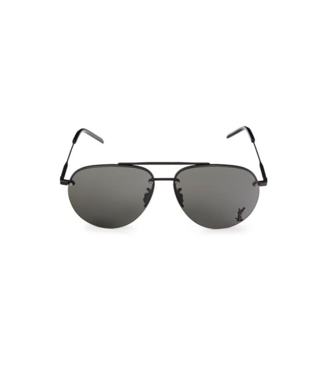 SAINT LAURENT Черные металлические солнцезащитные очки, фото 4