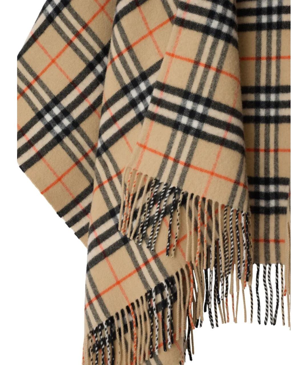 BURBERRY Бежевый шерстяной шарф, фото 2