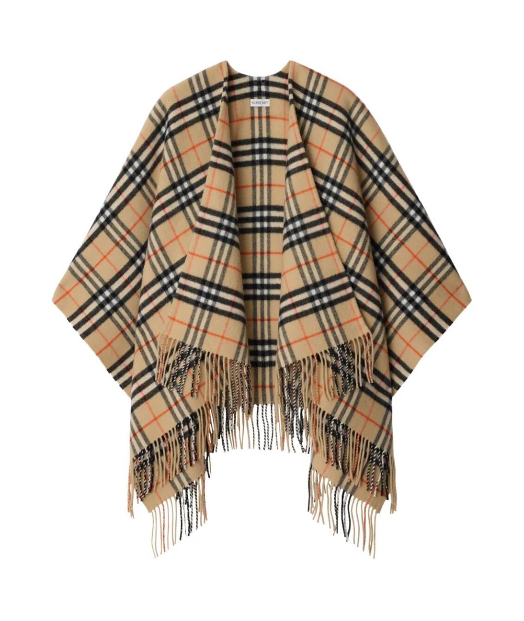 BURBERRY Бежевый шерстяной шарф, фото 1