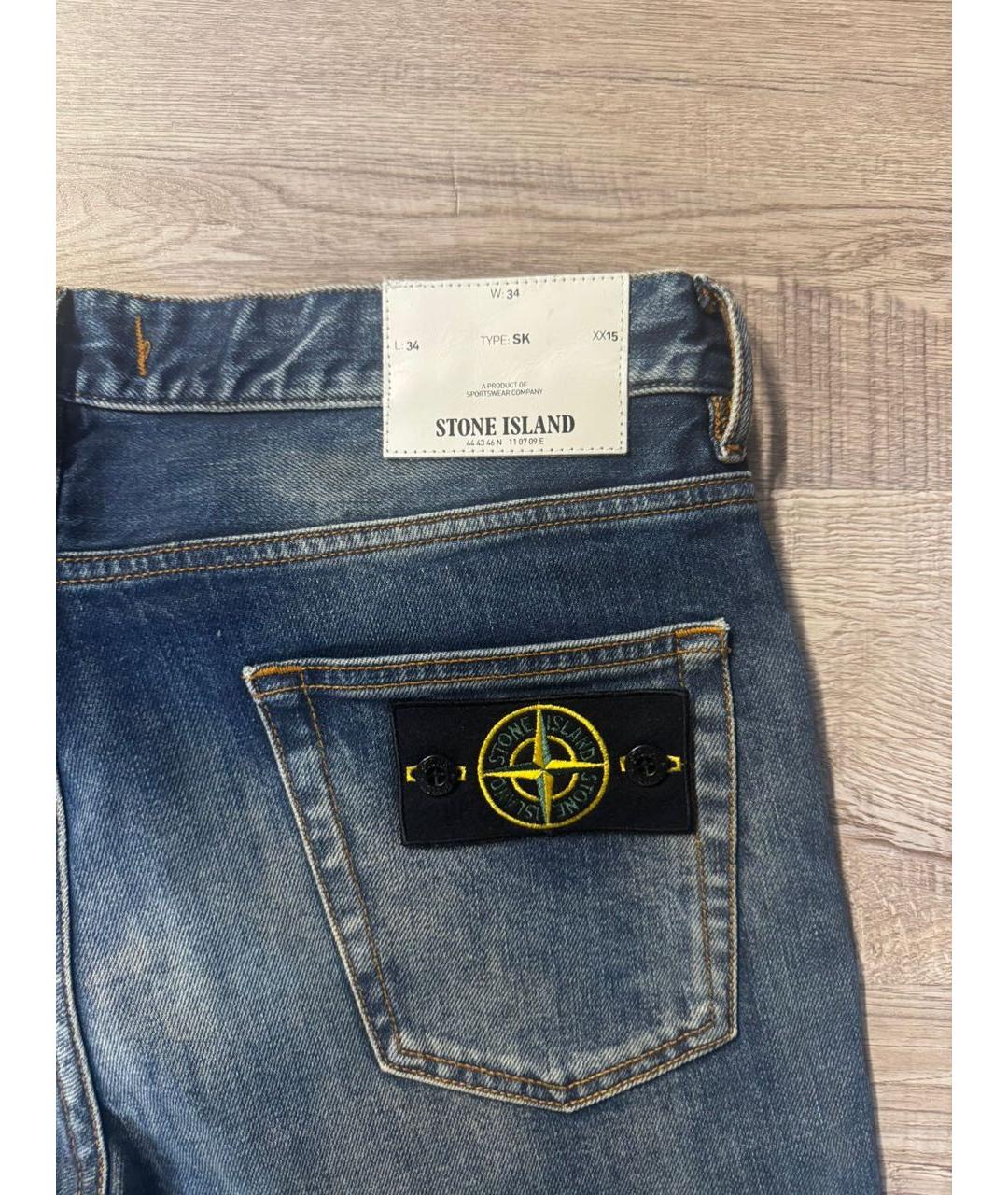 STONE ISLAND Синие джинсы скинни, фото 4