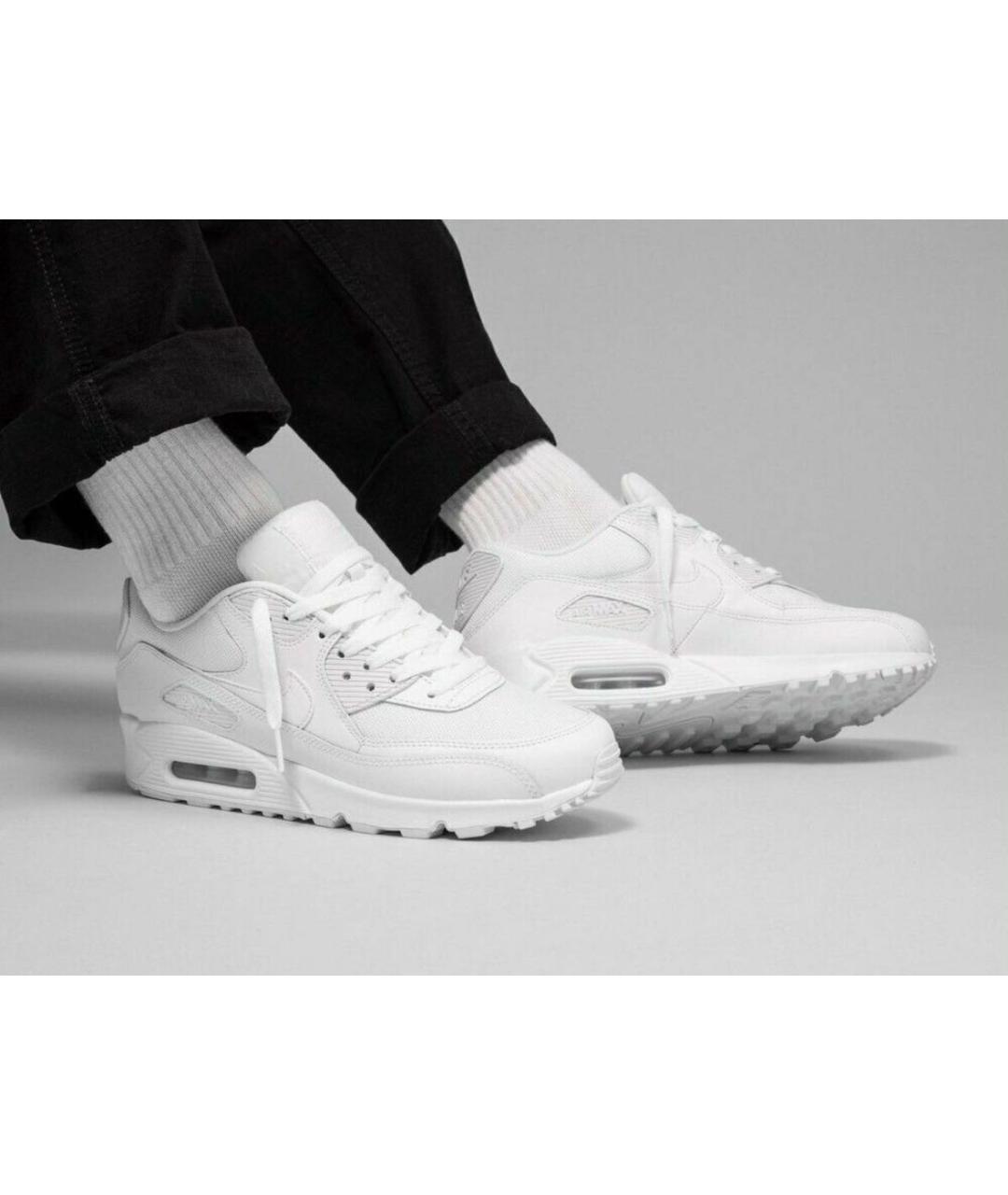 NIKE Белые кожаные низкие кроссовки / кеды, фото 5