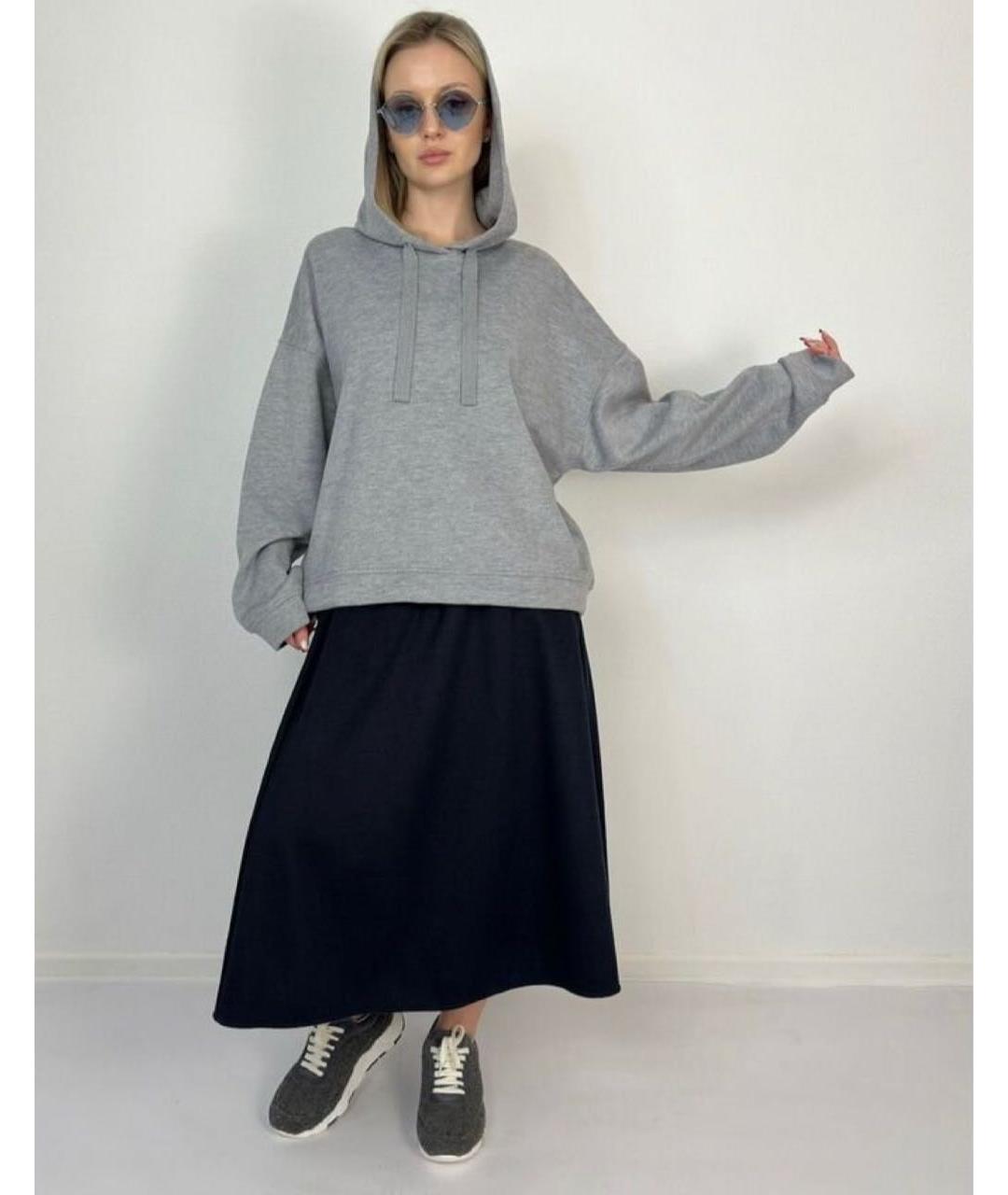 WEEKEND MAX MARA Серый хлопковый костюм с юбками, фото 6
